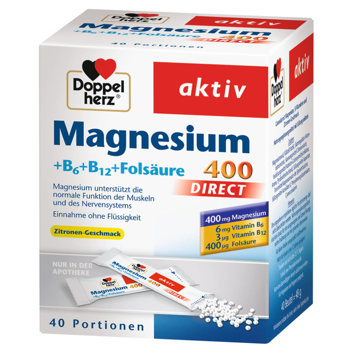 DOPPELHERZ Magnesium+B Vitamine DIRECT Pellets