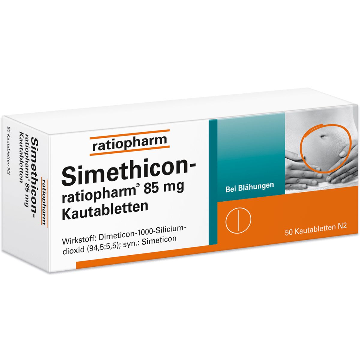 SIMETHICON-ratiopharm 85 mg Kautabletten